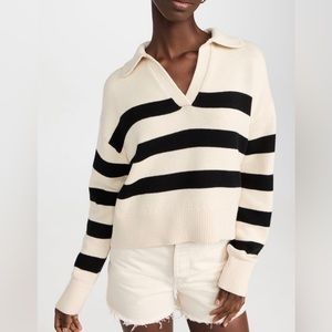 Velvet brand henley striped sweater